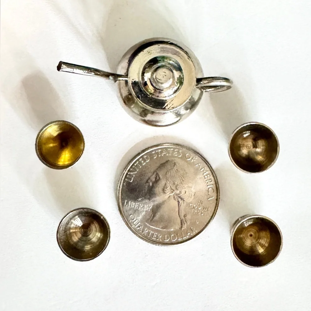 Solid Metal Miniature Tea Set - Picture 4 of 4